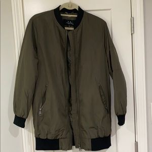 Army green bomber jacket